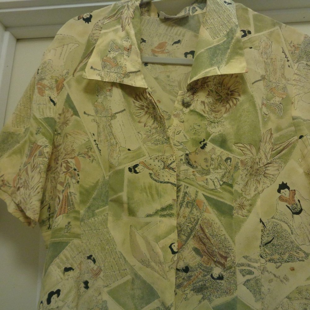 VINTAGE PRETTY ASIAN ROYALTY BLOUSE LG - Picture 4 of 6